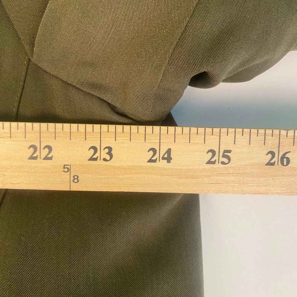 NWT Sanyo New York Mens 42R Trench Coat Olive Green Wool Lining‎ Dress Coat